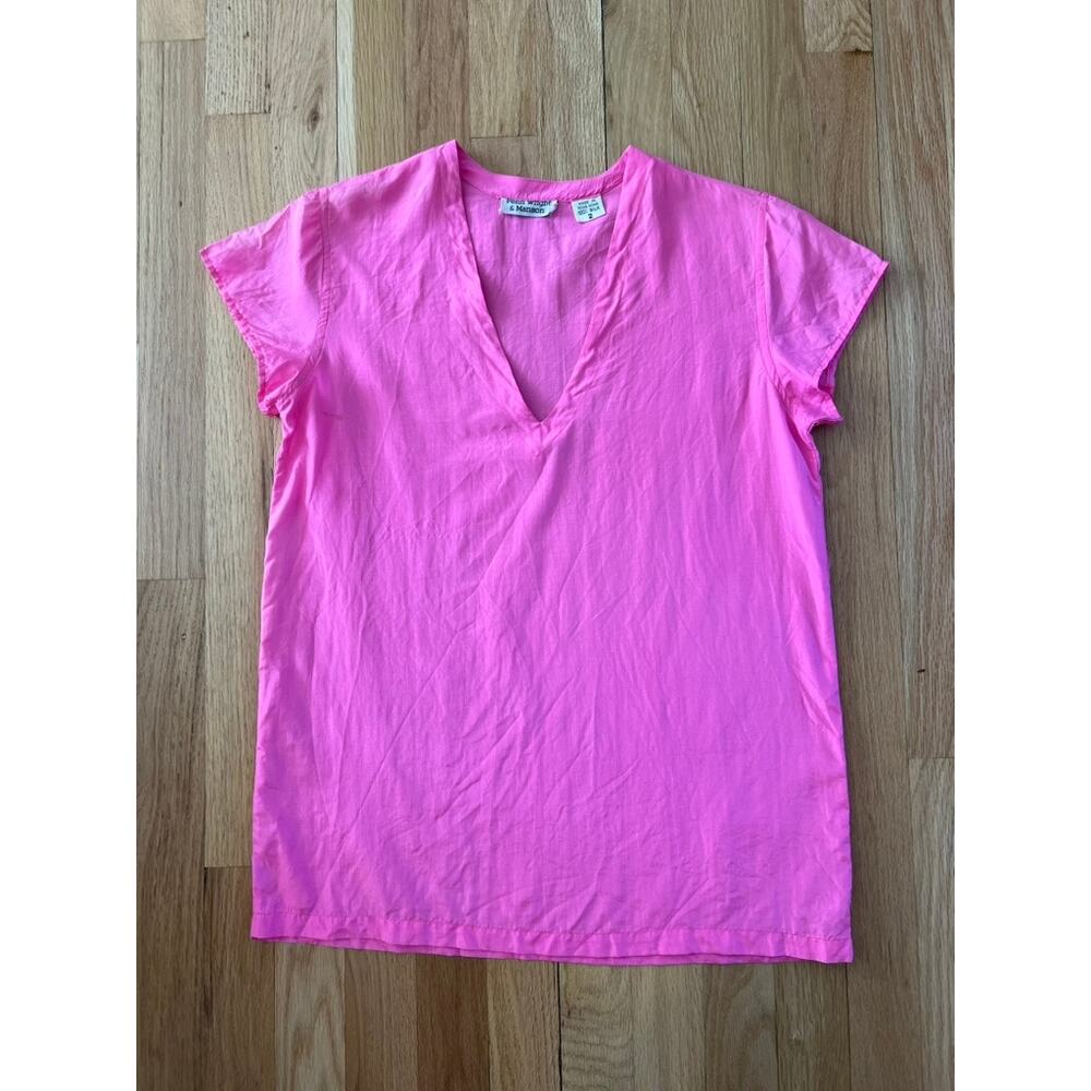 Fenn Wright & Manson Bright Pink 80s Lightweight Silk Top Hong Kong (size S)